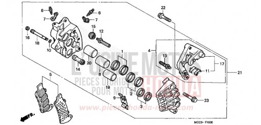 FRONT BRAKE CALIPER (1) CB1100SFY de 2000